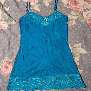 Maurices Lace Trim Camisole In Teal